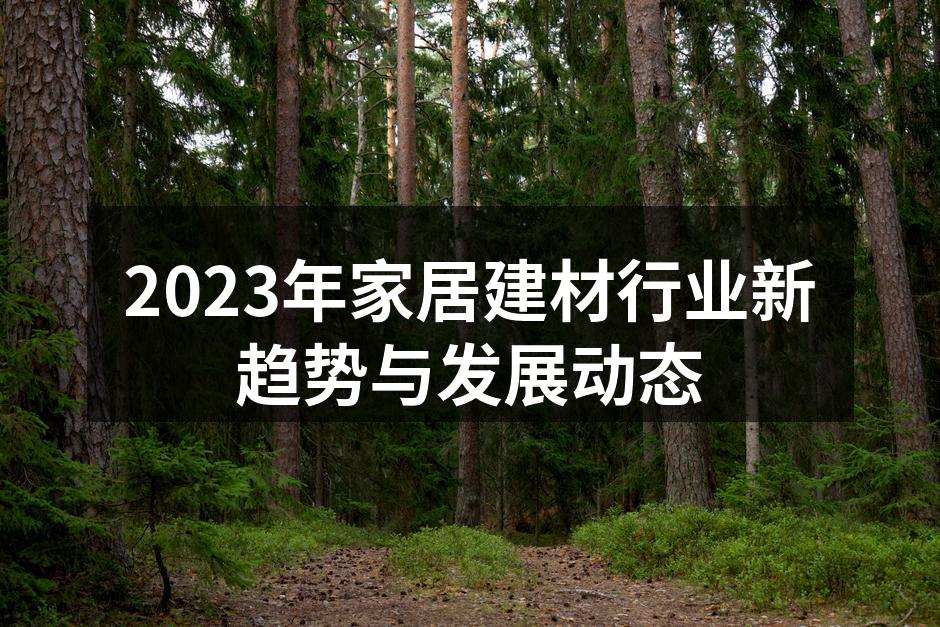 2023年家居建材行业新趋势与发展动态